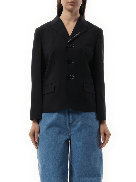 Image of Coats & Jackets. Productname: MARNI 3 Button Wool Jacket in NAVY colour by brand - MARNI
