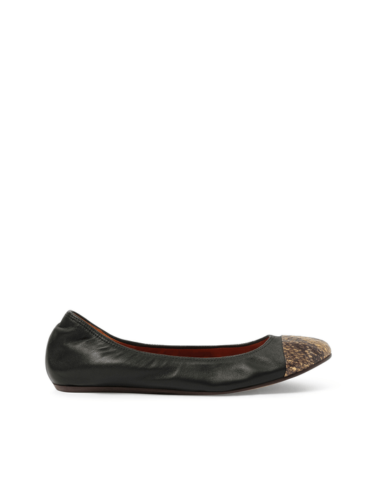 Image of Footwear. Productname: LANVIN Captoe Ballerina in BLACK colour by brand - LANVIN