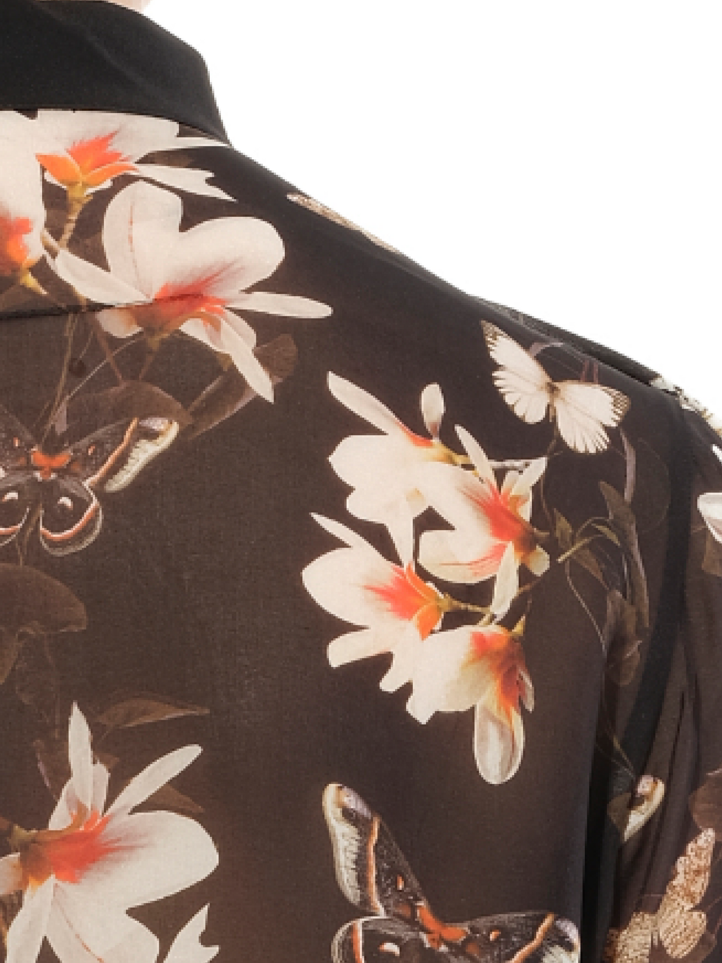 GIVENCHY Short Sleeve Shirt with Flower Print (Black)