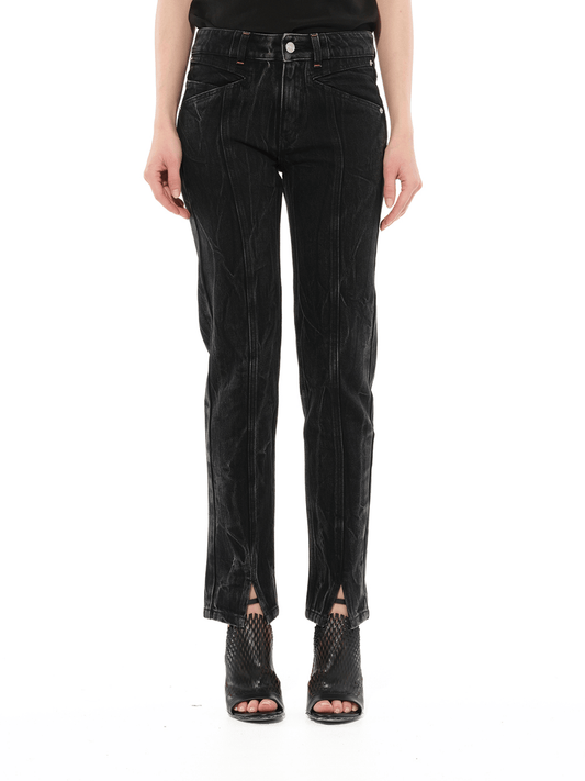 Image of a model wearing Denim. Productname: GIVENCHY Pod Regular Fit Jeans in Black colour by brand - GIVENCHY