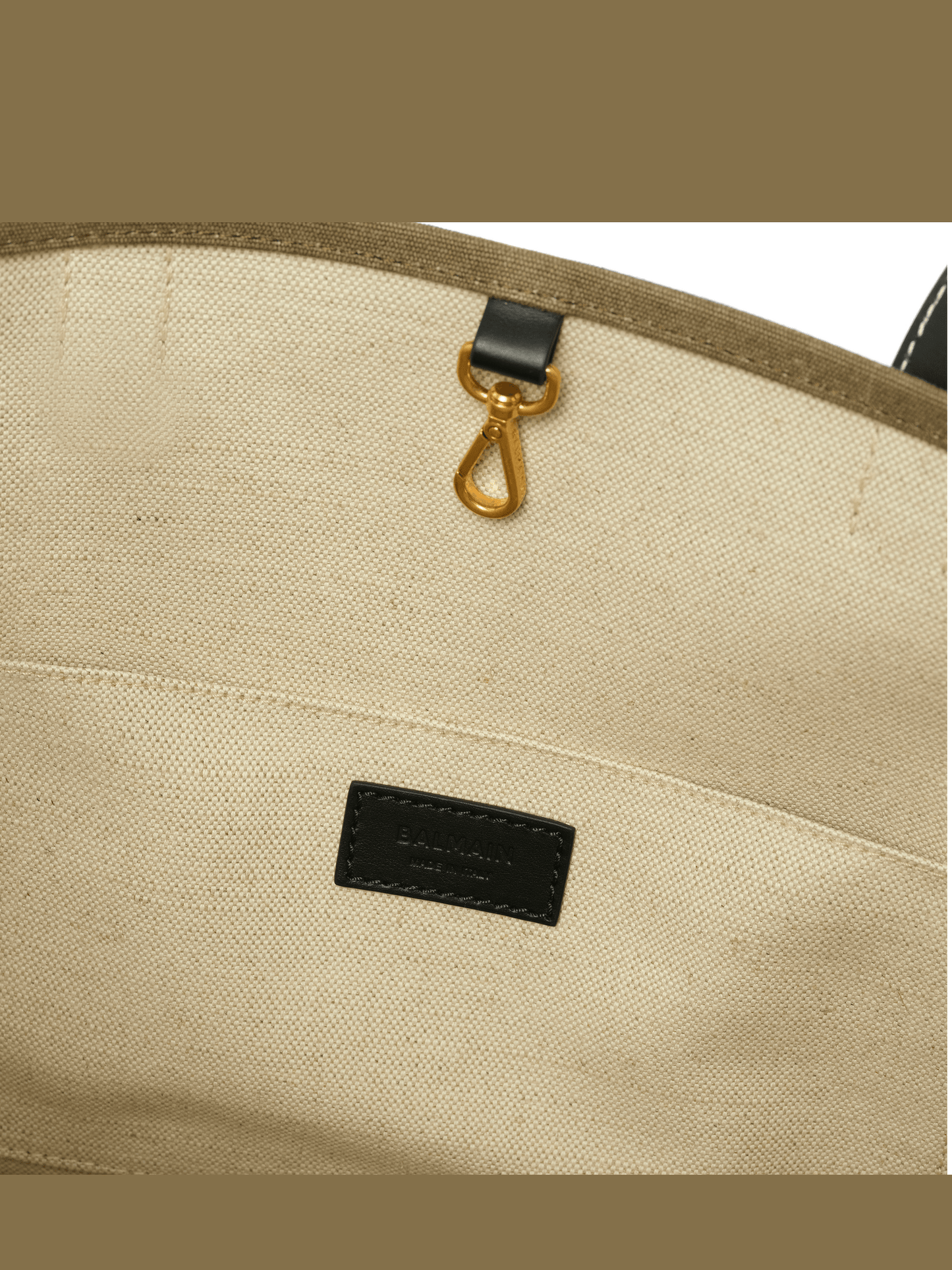 BALMAIN B-Army Medium Canvas Shopper Bag (Green)