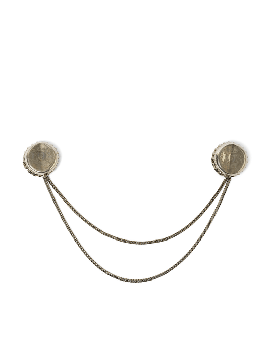Image of Jewelry. Productname: ALEXANDER MCQUEEN Double Cup Chain Pin in SILVER colour by brand - ALEXANDER MCQUEEN