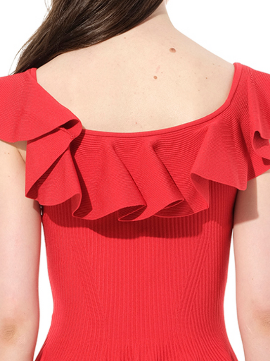 ALEXANDER MCQUEEN Stretch Mini Dress (Red)