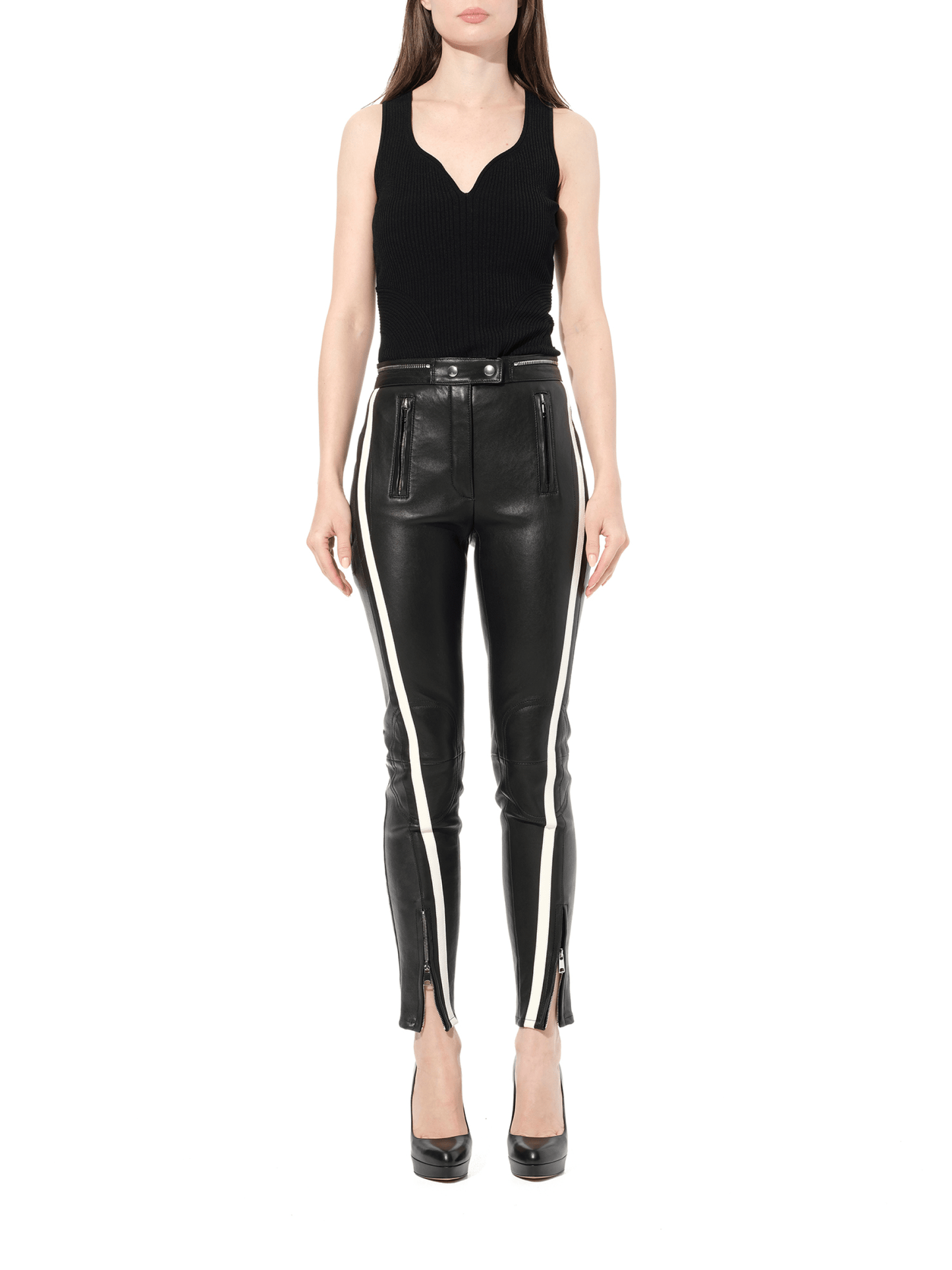 ALEXANDER MCQUEEN Leather Pants (Black)