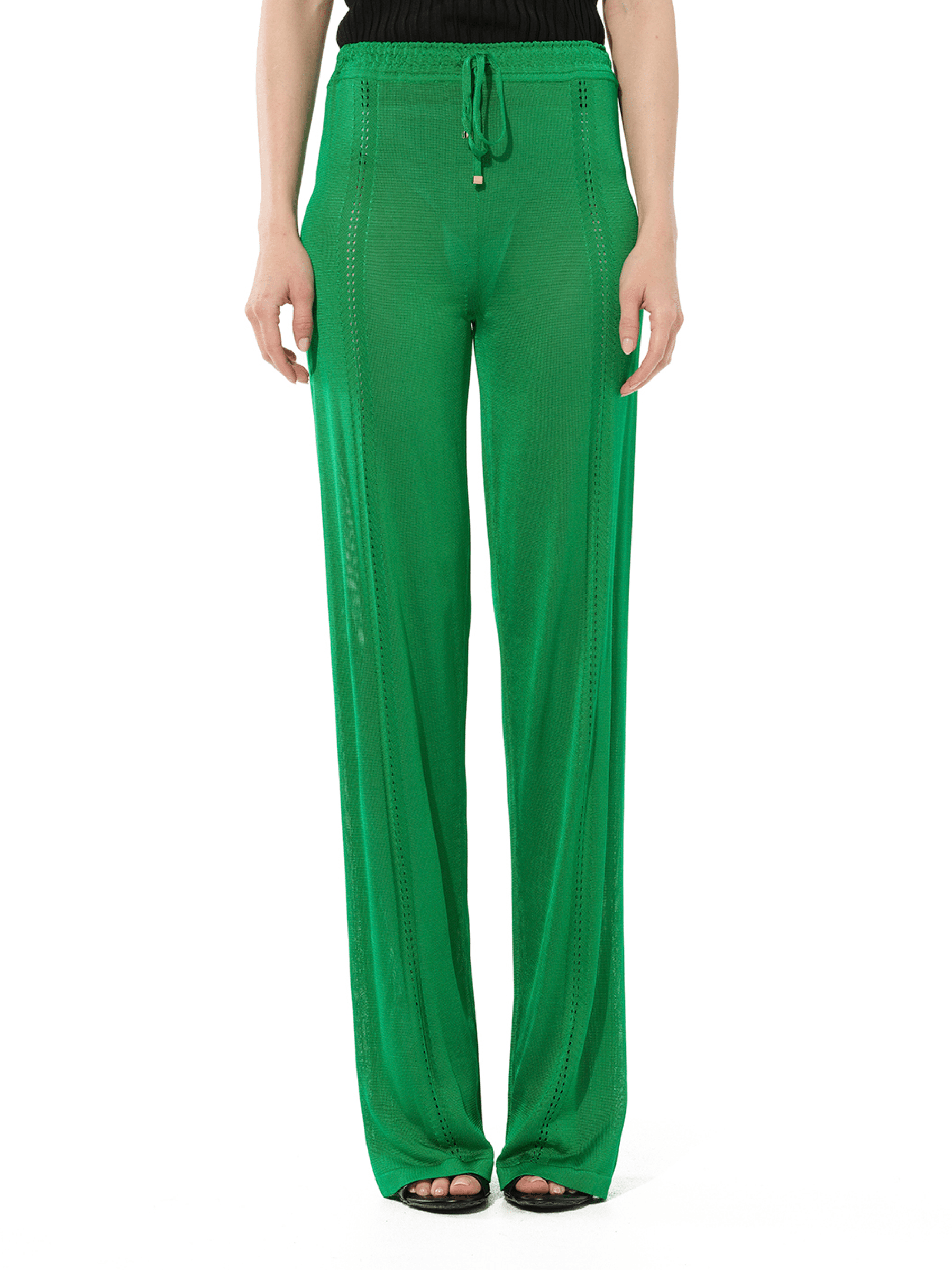 Image of a model wearing Pants. Productname: PUCCI Trousers in Green colour by brand - PUCCI