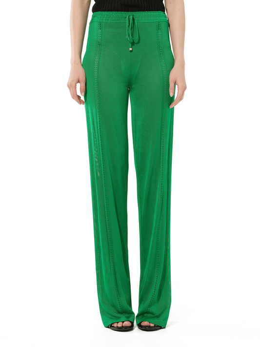 Image of a model wearing Pants. Productname: PUCCI Trousers in Green colour by brand - PUCCI