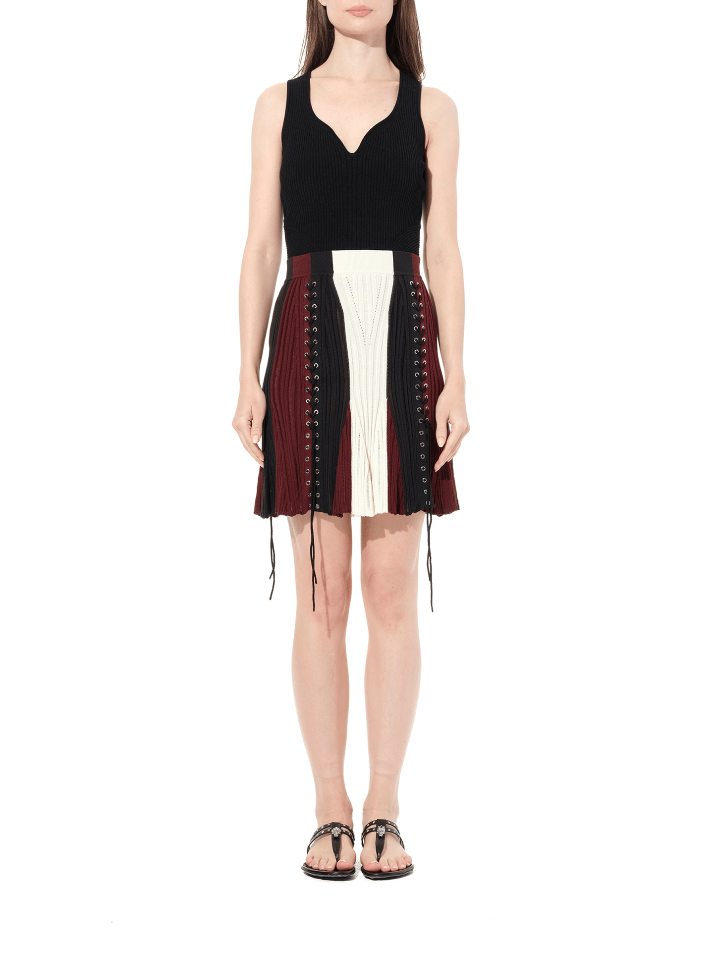 ALEXANDER MCQUEEN Laddered Mini Skirt (Black)