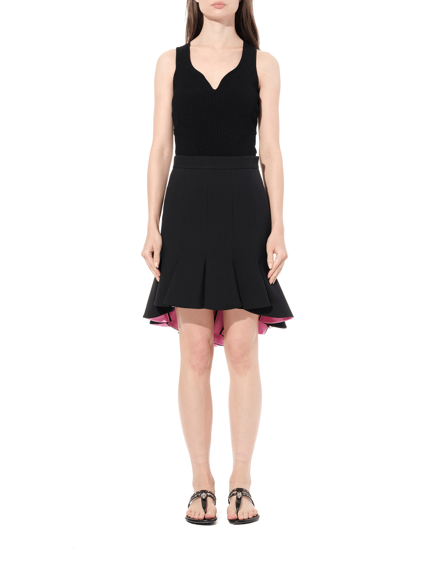 ALEXANDER MCQUEEN Wool Silk Skirt (Black)