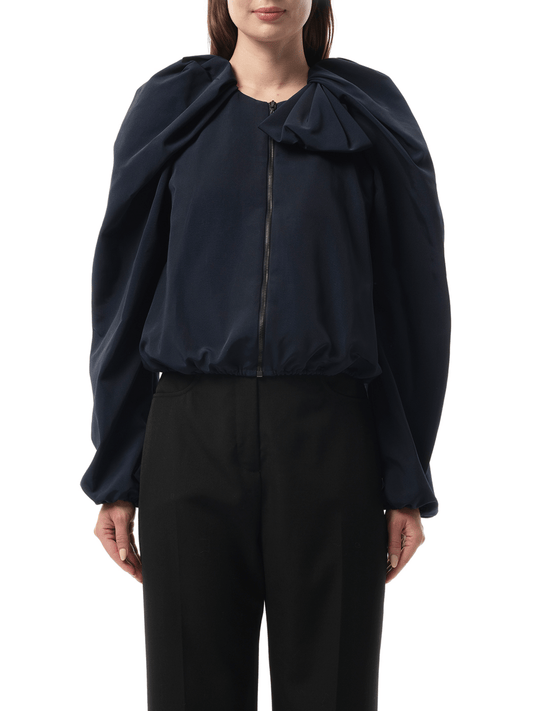 Image of a model wearing Outerwear. Productname: LANVIN Jacket in Navy colour by brand - LANVIN