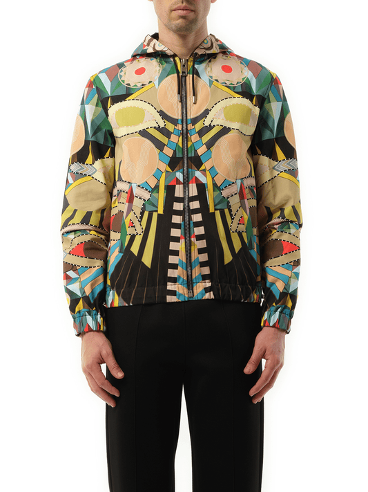 Image of a model wearing Outerwear. Productname: GIVENCHY Rosace Parka in BROWN colour by brand - GIVENCHY