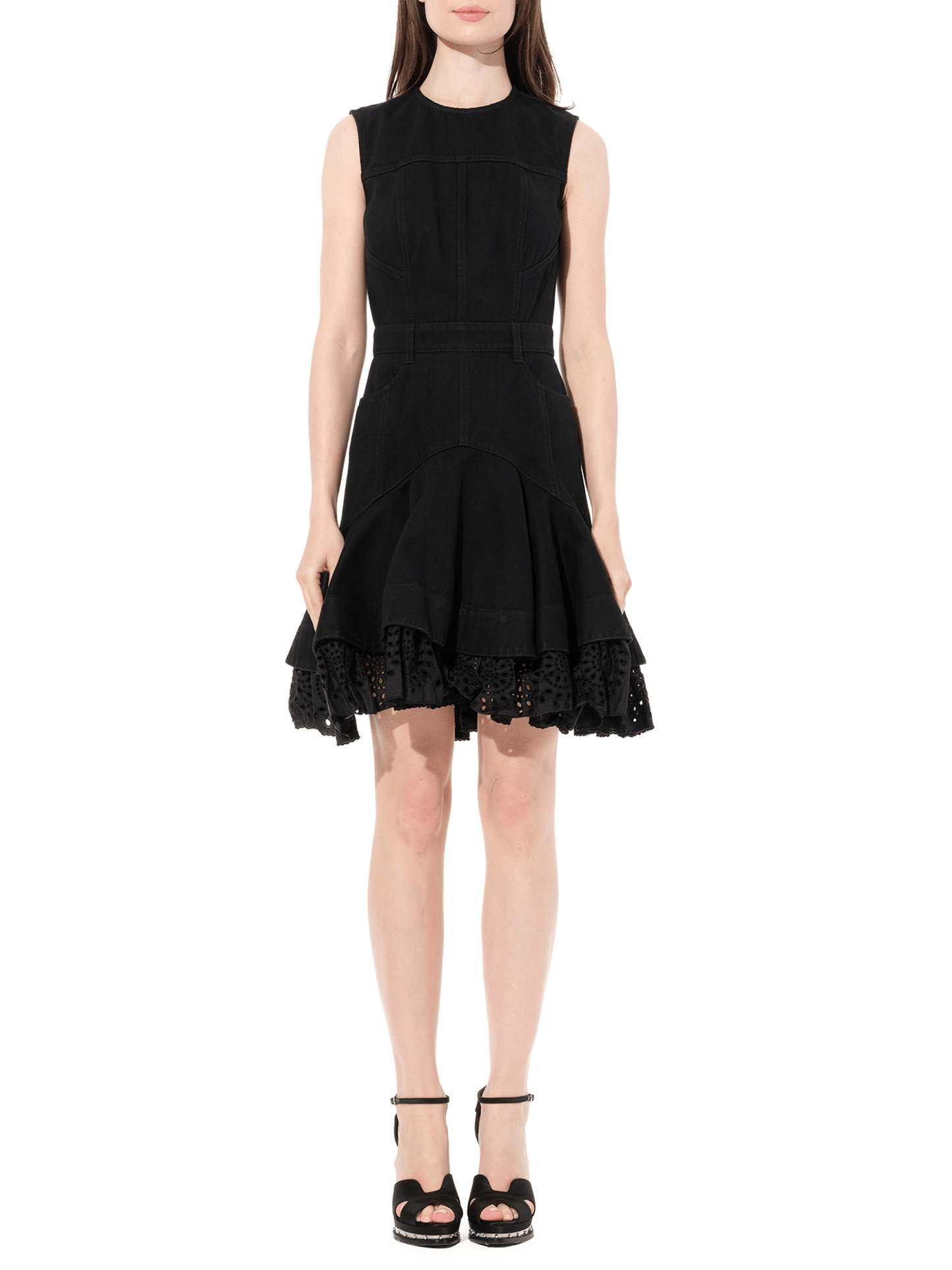 ALEXANDER MCQUEEN Mini Denim Dress (Black)