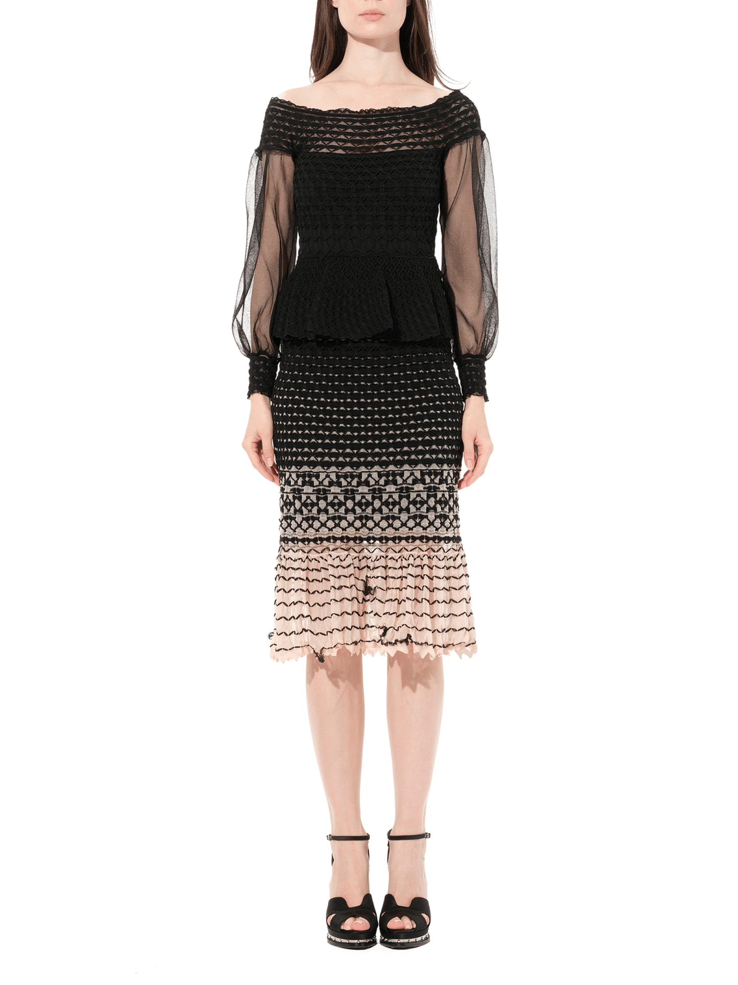 ALEXANDER MCQUEEN Criss Cross Dress (Black)