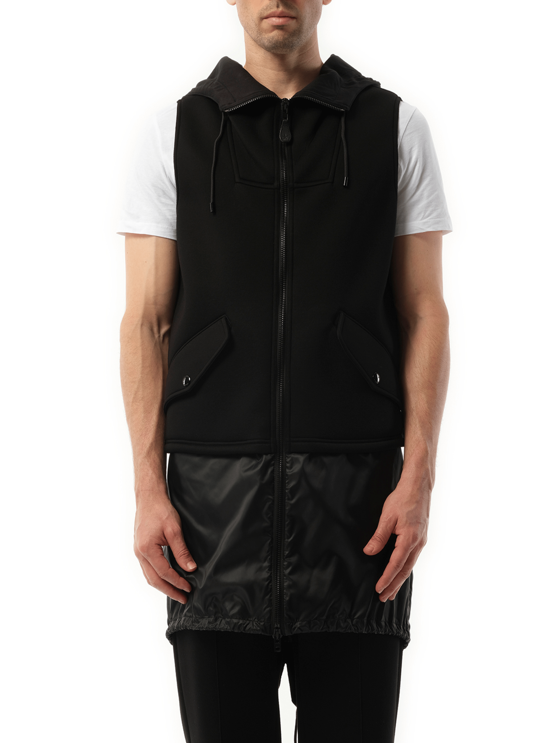 Image of a model wearing Outerwear. Productname: GIVENCHY Hoodie in BLACK colour by brand - GIVENCHY