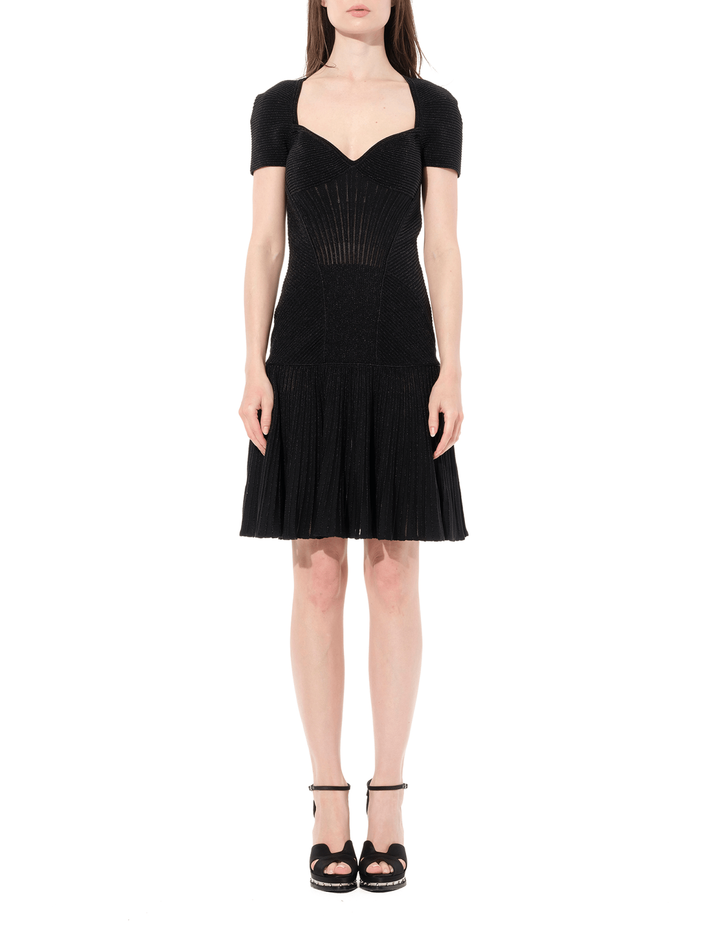 ALEXANDER MCQUEEN Knit Metal Dress (Black)