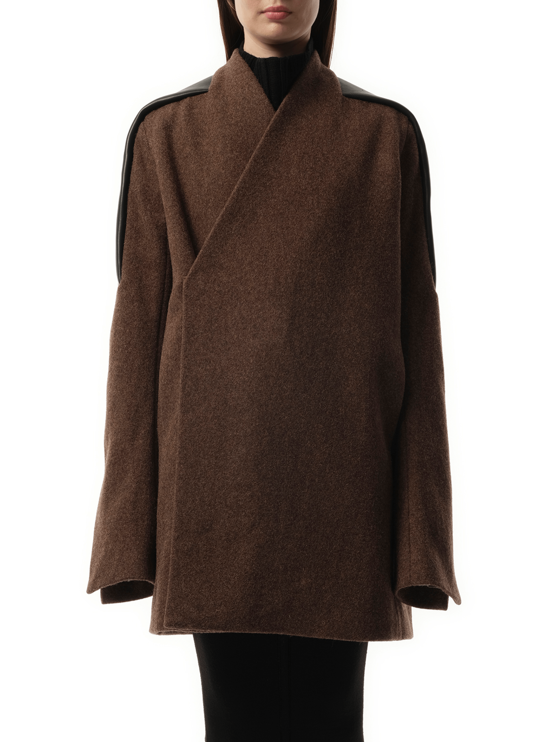 Image of Coats & Jackets. Product name - Officer Jacket in Brown colour by brand - RICK OWENS