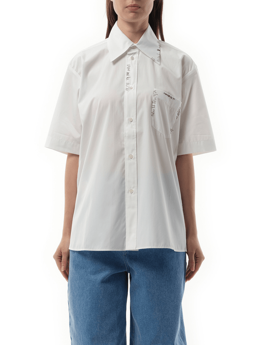 Image of a model wearing Tops. Productname: MARNI Short Sleeve Shirt in WHITE colour by brand - MARNI