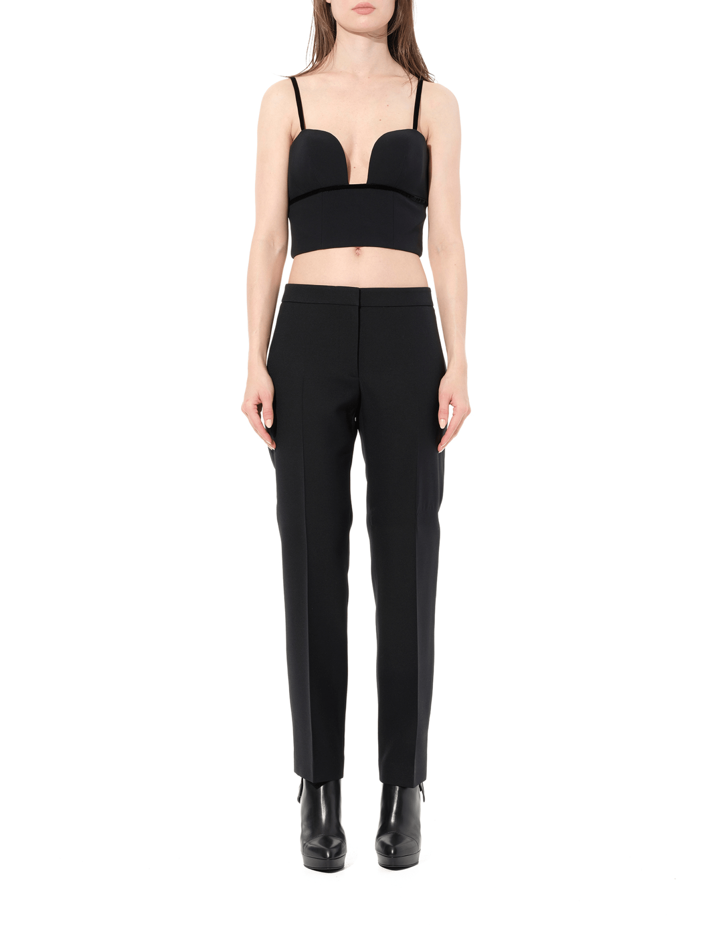 ALEXANDER MCQUEEN Leaf Crepe Top (Black)