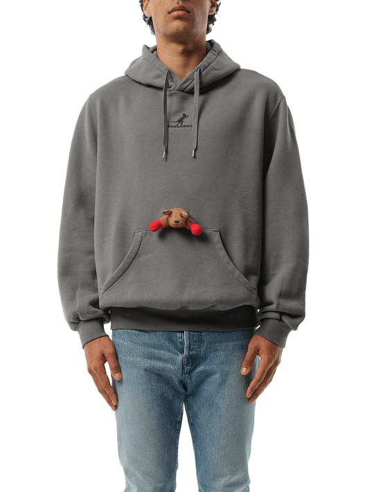 Image of a model wearing Outerwear. Productname: Doublet x Marais Hoodie in Grey colour by brand - DOUBLET