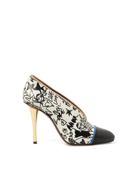 Image of Others. Productname: LANVIN Print V Neck Pump in Multicolor colour by brand - LANVIN