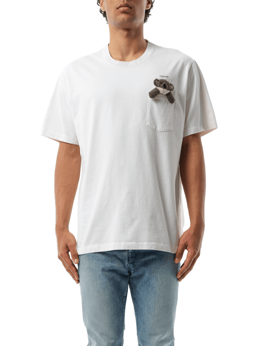 Image of a model wearing Tops. Productname: DOUBLET Doublet x Marais T-Shirt in WHITE colour by brand - DOUBLET