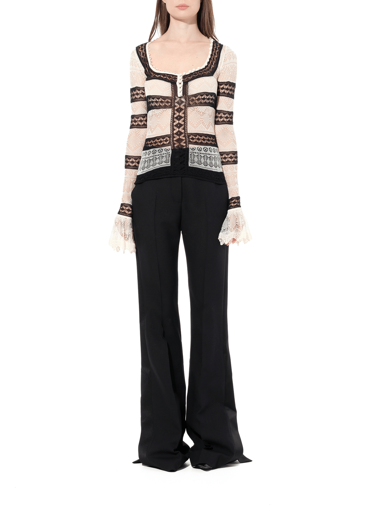 ALEXANDER MCQUEEN Scoop Neck Long Sleeve (Multicolour)