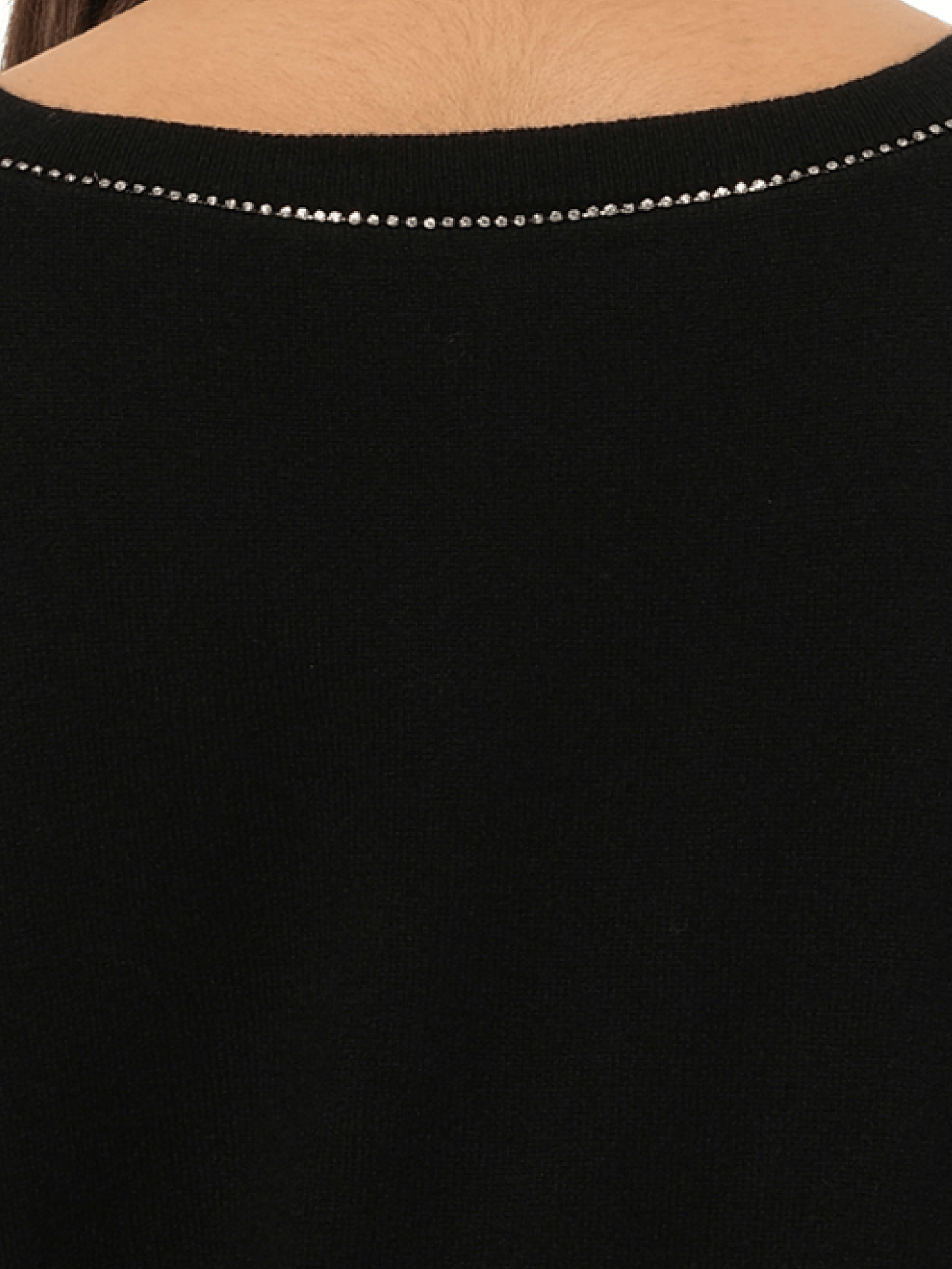 GIVENCHY Embroidered Strass V-Neck (Black)