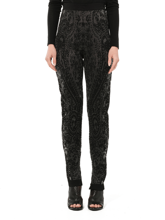 Image of a model wearing Pants. Productname: BALMAIN Pattern Pants in Black colour by brand - BALMAIN