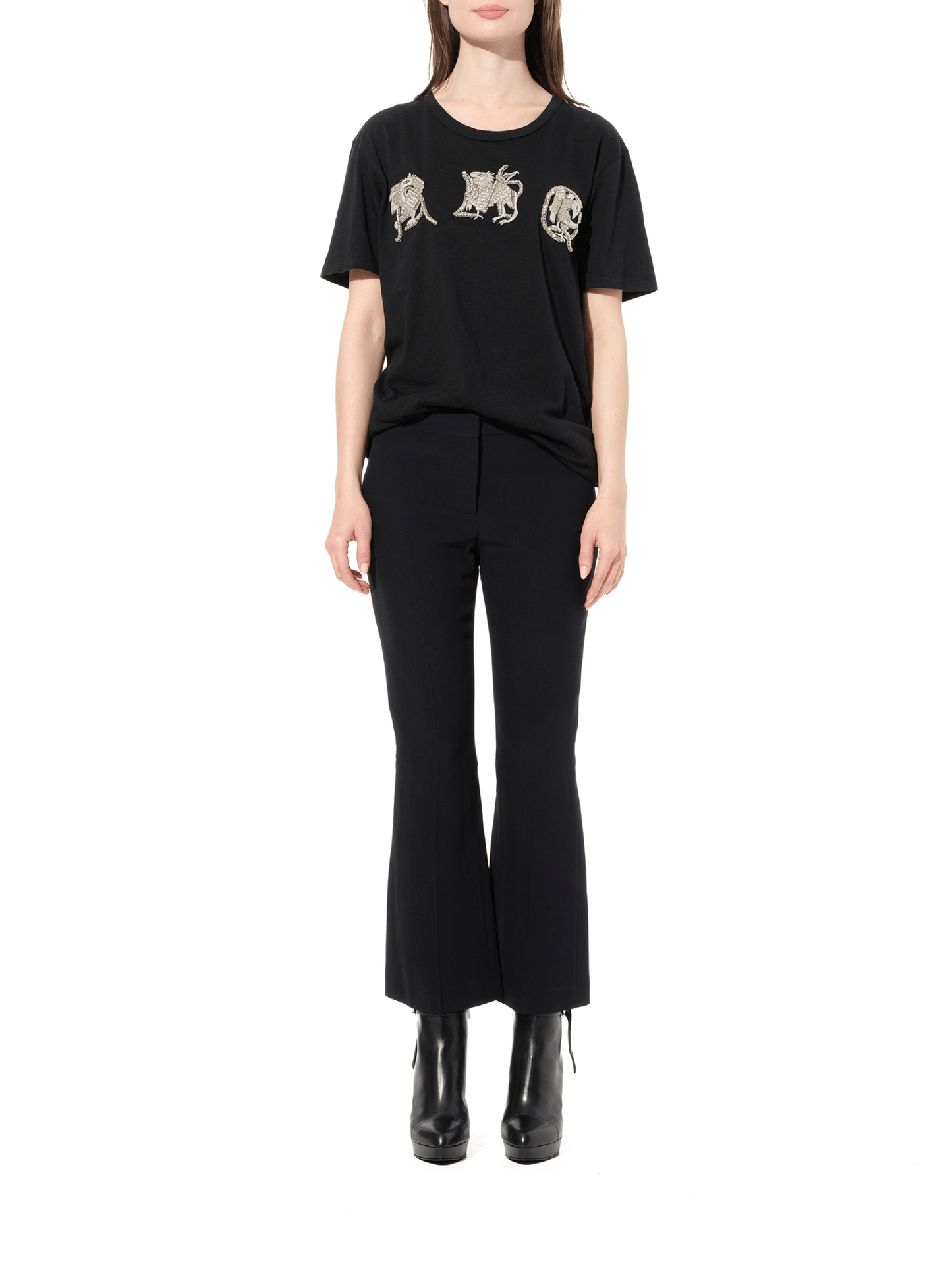 ALEXANDER MCQUEEN Leaf Eye Kick Pants (Black)