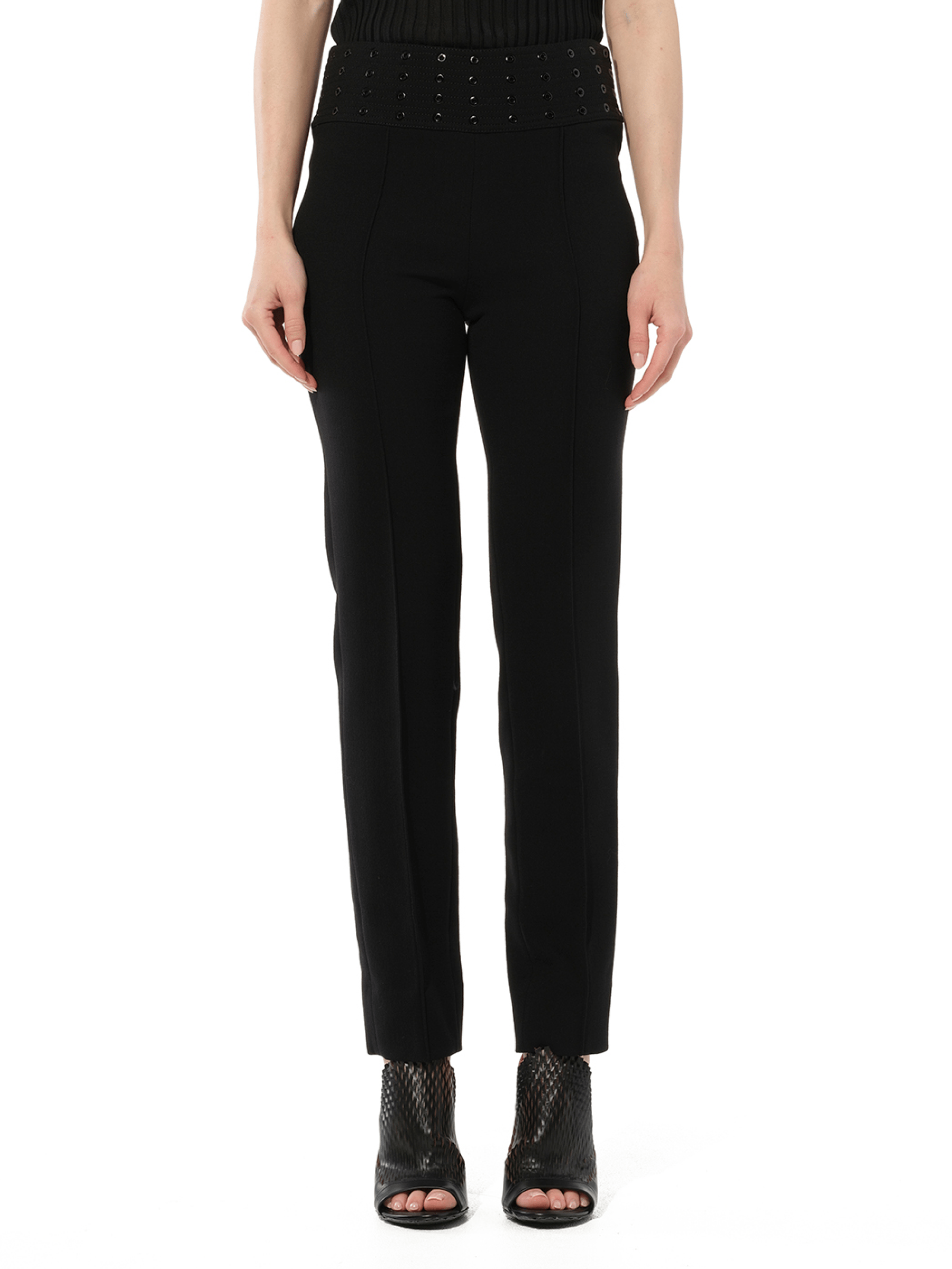 Image of a model wearing Pants. Product name - Trousers in Black colour by brand - PUCCI