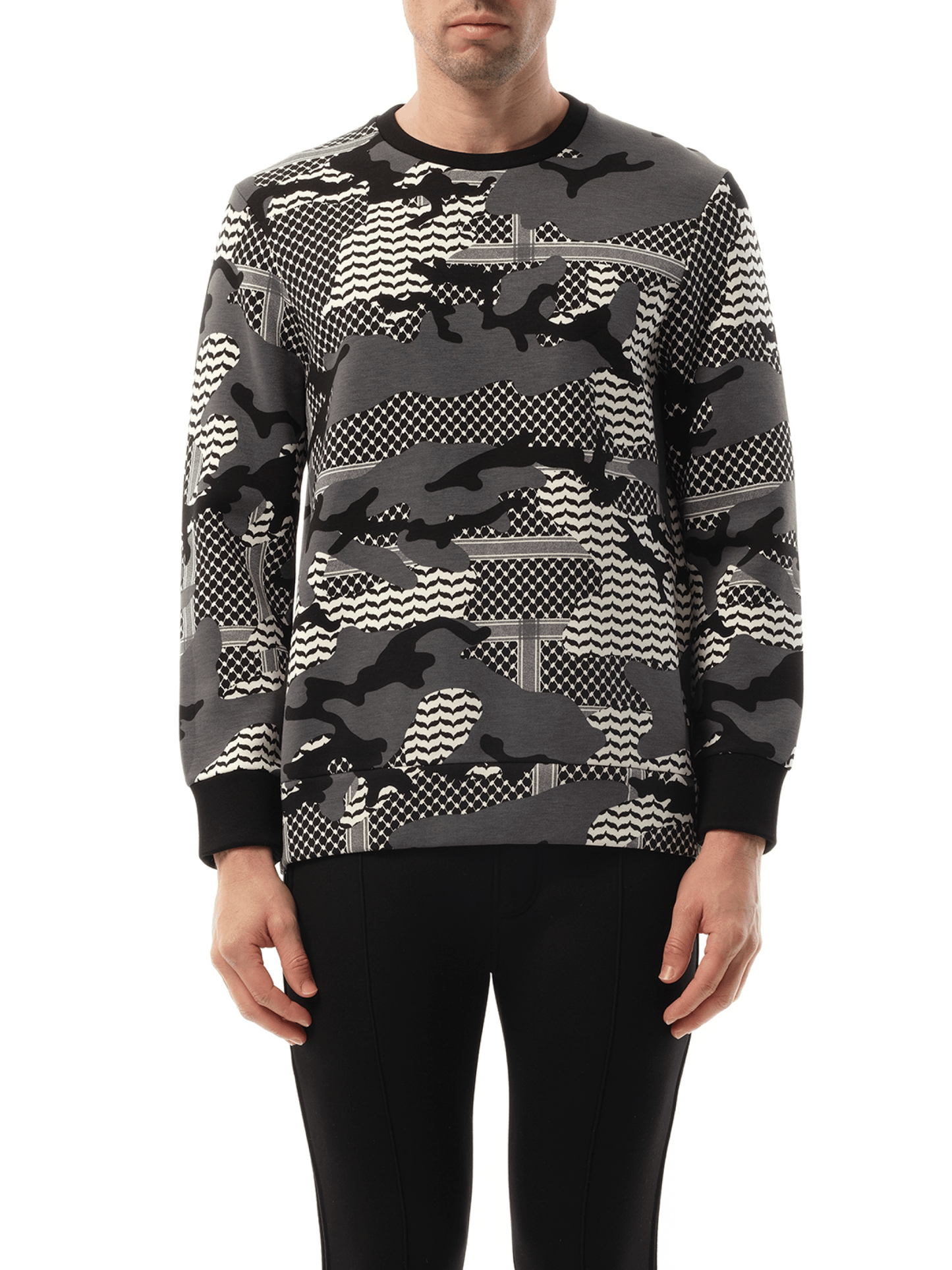 Image of a model wearing Outerwear. Productname: NEIL BARRETT Sweatshirt in GREY colour by brand - NEIL BARRETT