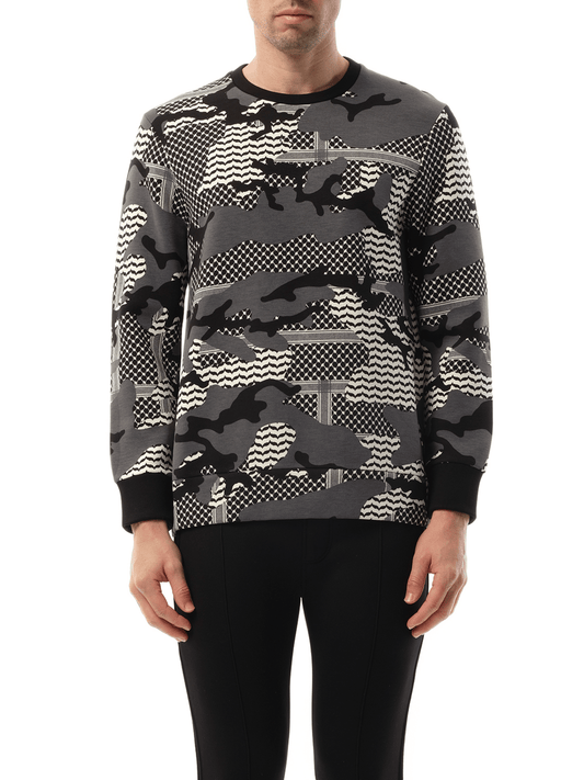 Image of a model wearing Outerwear. Productname: NEIL BARRETT Sweatshirt in GREY colour by brand - NEIL BARRETT