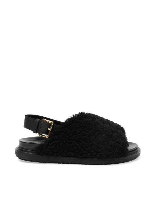 Image of Sandals. Productname: MARNI Fussbett Incrocioco Sandals in Black colour by brand - MARNI