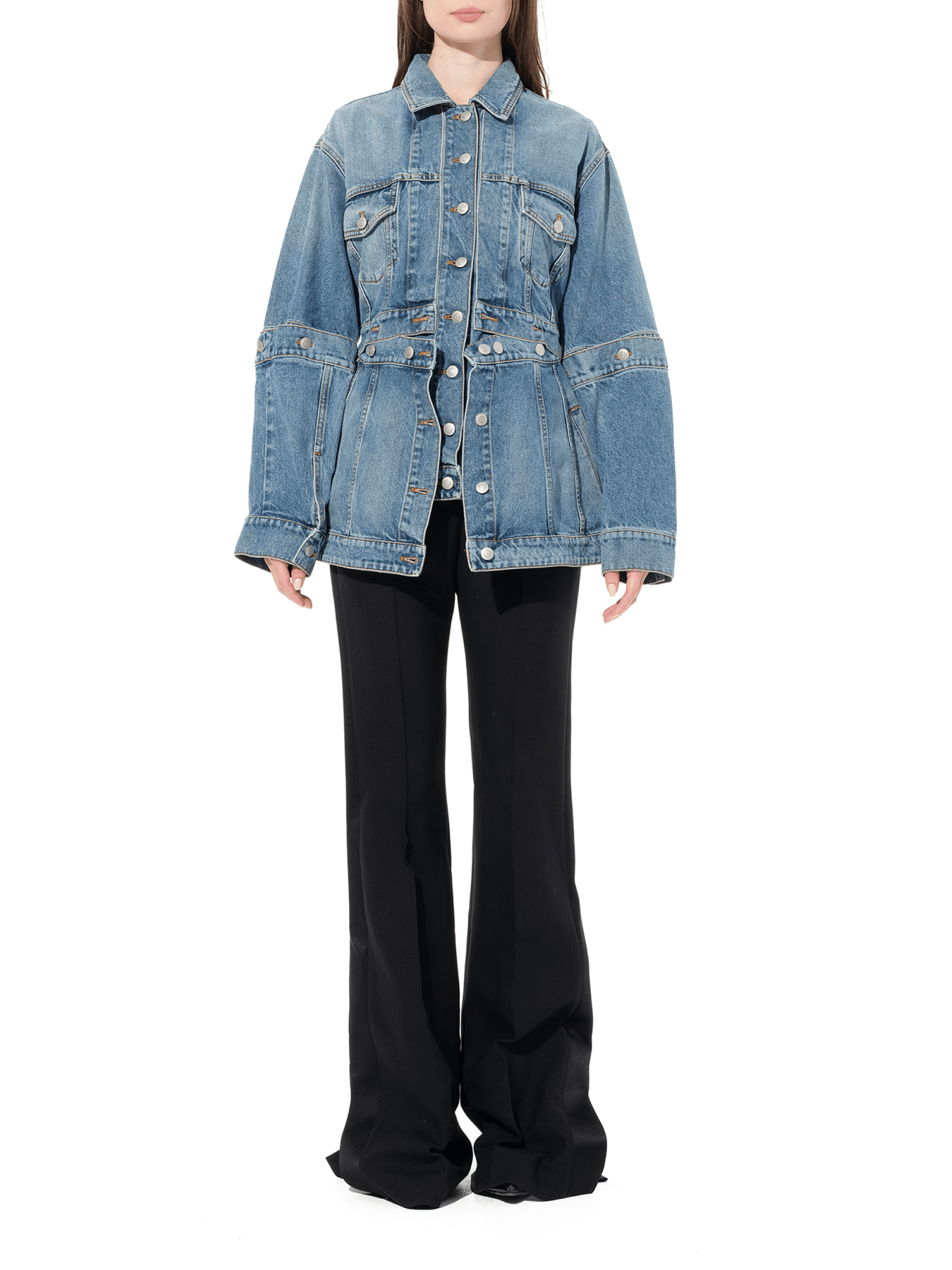 ALEXANDER MCQUEEN Slash Denim Jacket (Blue)