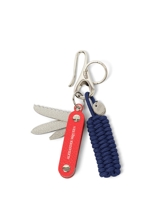 Image of Jewelry. Productname: ALEXANDER MCQUEEN Braid Knife Keyring in RED colour by brand - ALEXANDER MCQUEEN