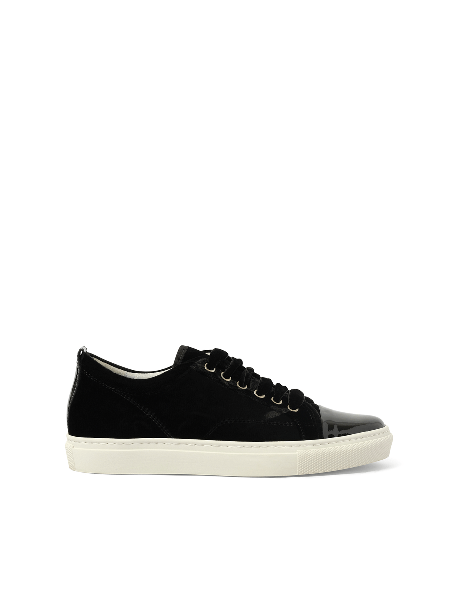 Image of Sneakers. Productname: LANVIN Velvet Sneaker in Black colour by brand - LANVIN
