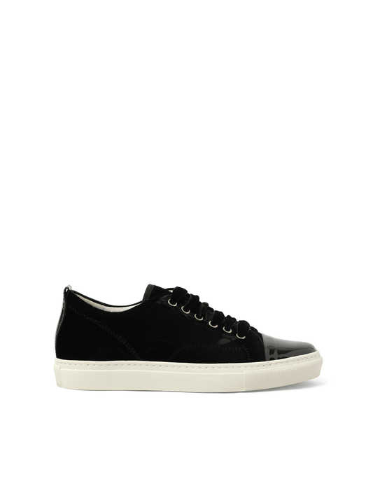 Image of Sneakers. Productname: LANVIN Velvet Sneaker in Black colour by brand - LANVIN
