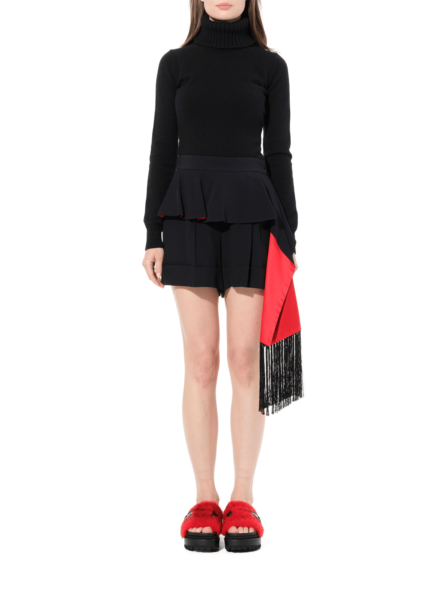 ALEXANDER MCQUEEN Leaf Crepe Pant (Black)