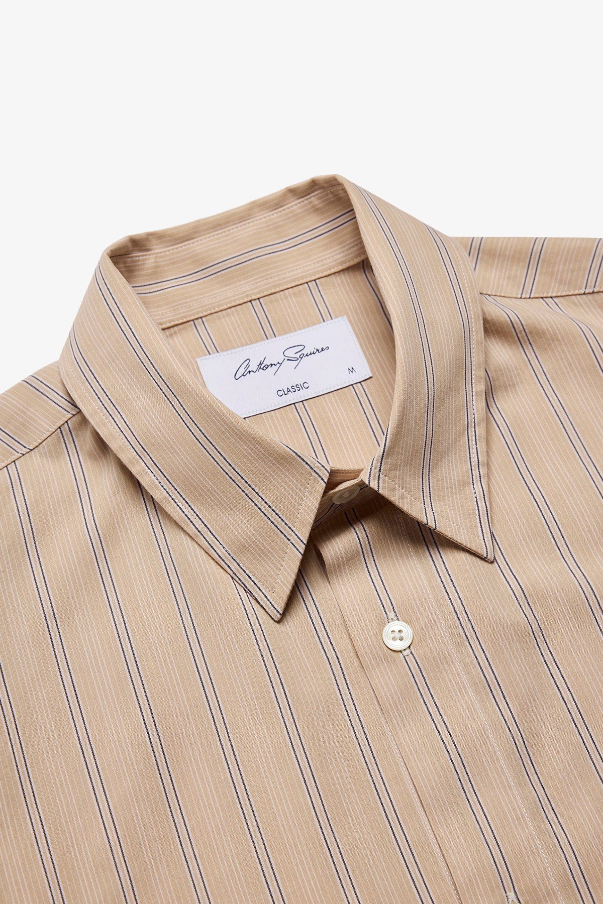 Anthony Squires Frederic beige stripe poplin shirt (Red)