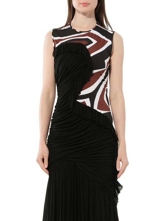 Image of a model wearing Dress. Productname: PUCCI Frill Dress in Black colour by brand - PUCCI