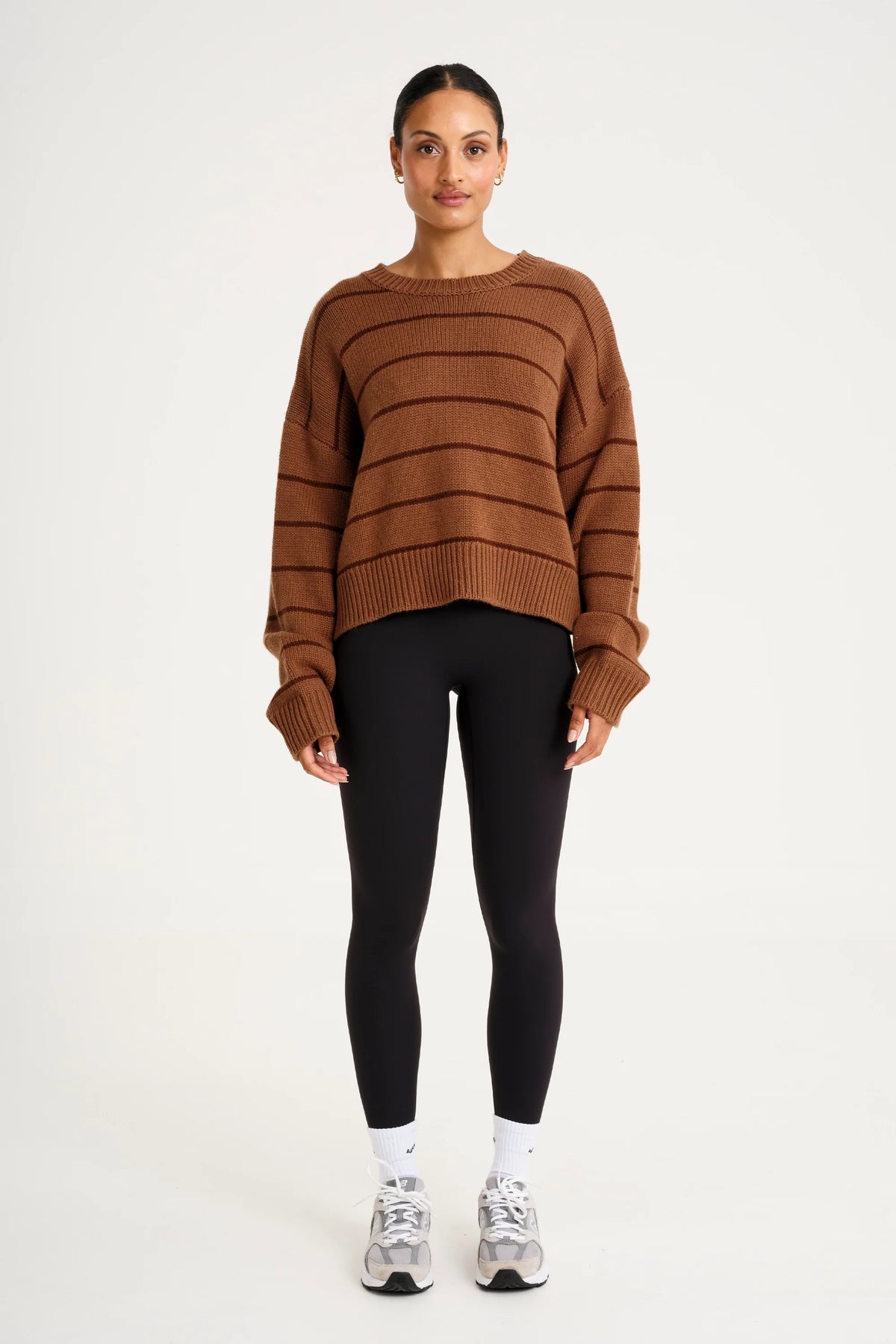 ALLFENIX Stripe Crew Neck Knit (Espresso)