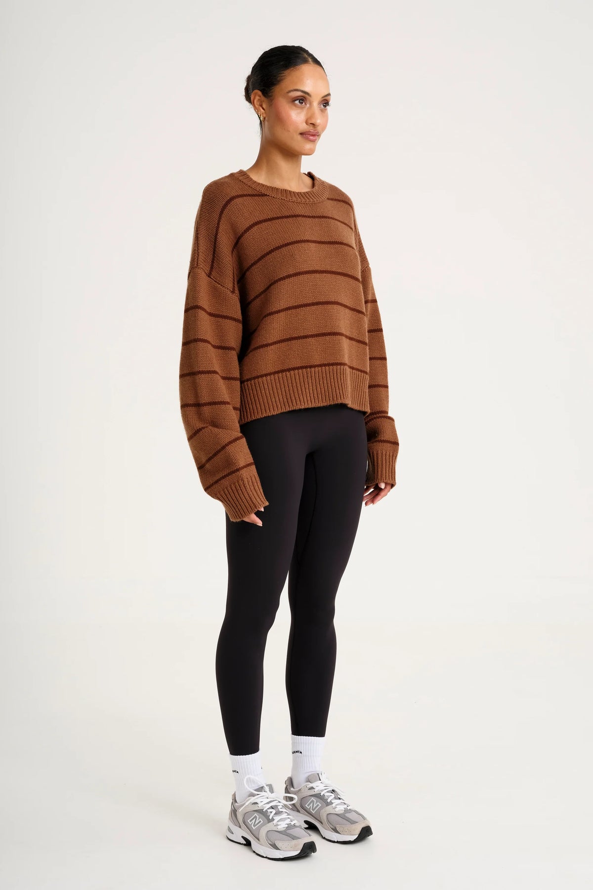 ALLFENIX Stripe Crew Neck Knit (Espresso)
