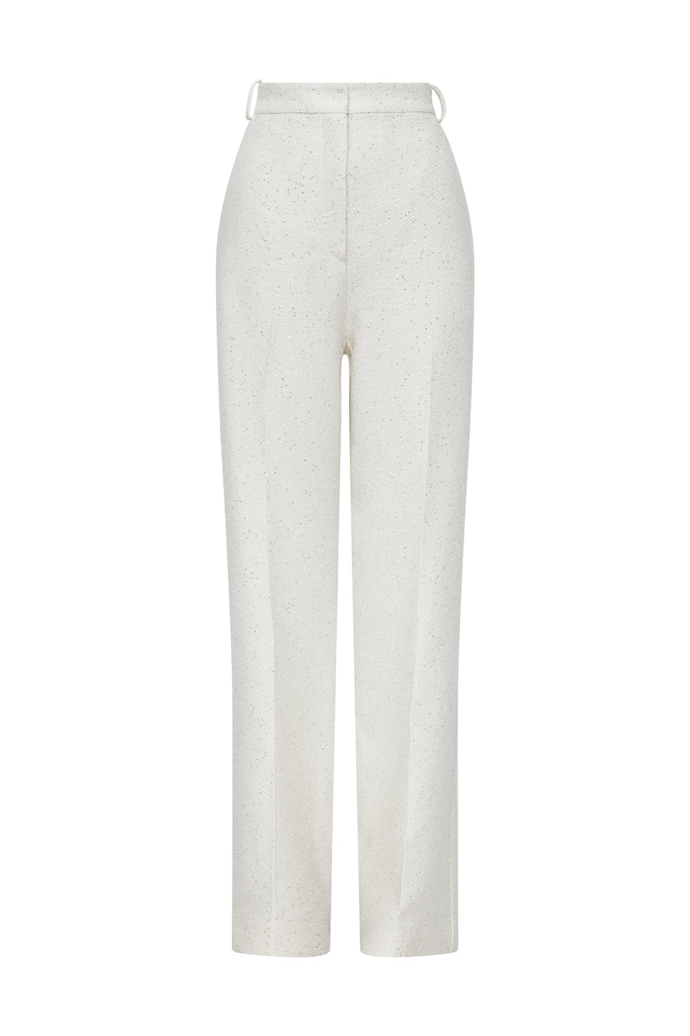 Image of a model wearing Pants. Productname: Prized Pieces Pant in White colour by brand - Manning Cartell