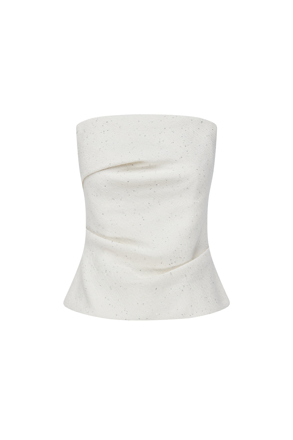 Image of a model wearing Tops. Productname: Prized Pieces Bustier in White colour by brand - Manning Cartell