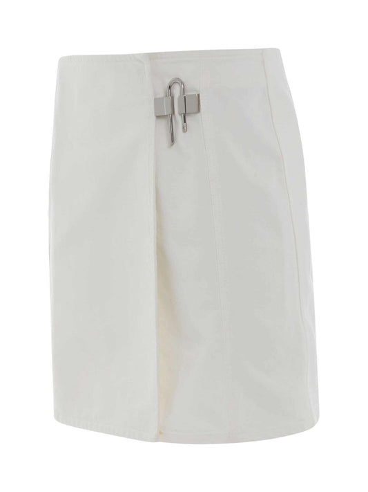 GIVENCHY Padlock Mini Denim Skirt (White)