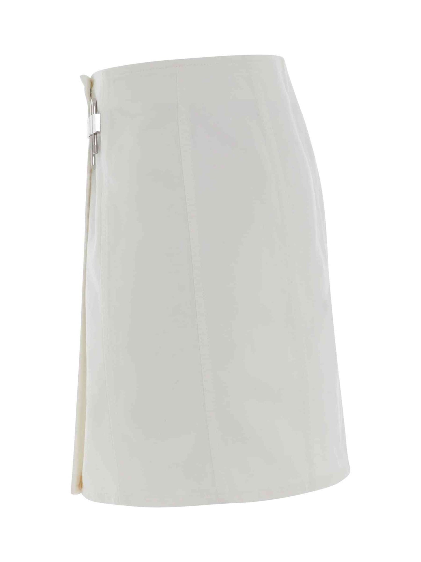 GIVENCHY Padlock Mini Denim Skirt (White)