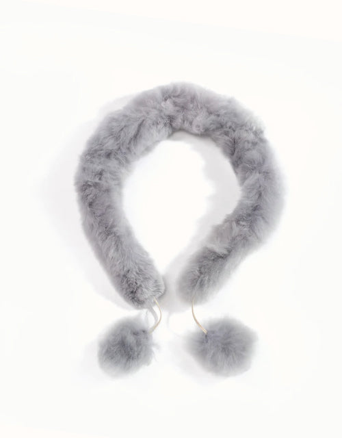 Auskin® Alpaca Scarf Pom Pom (Grey)
