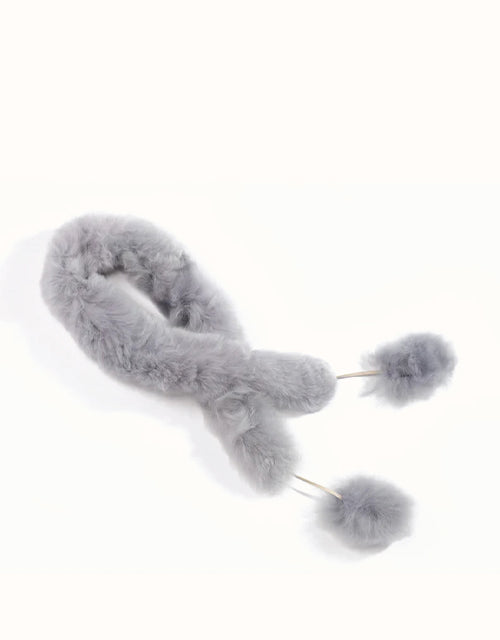Image of Scarves & Shawls. Product name - Auskin® Alpaca Scarf Pom Pom in Grey colour by brand - Auskin