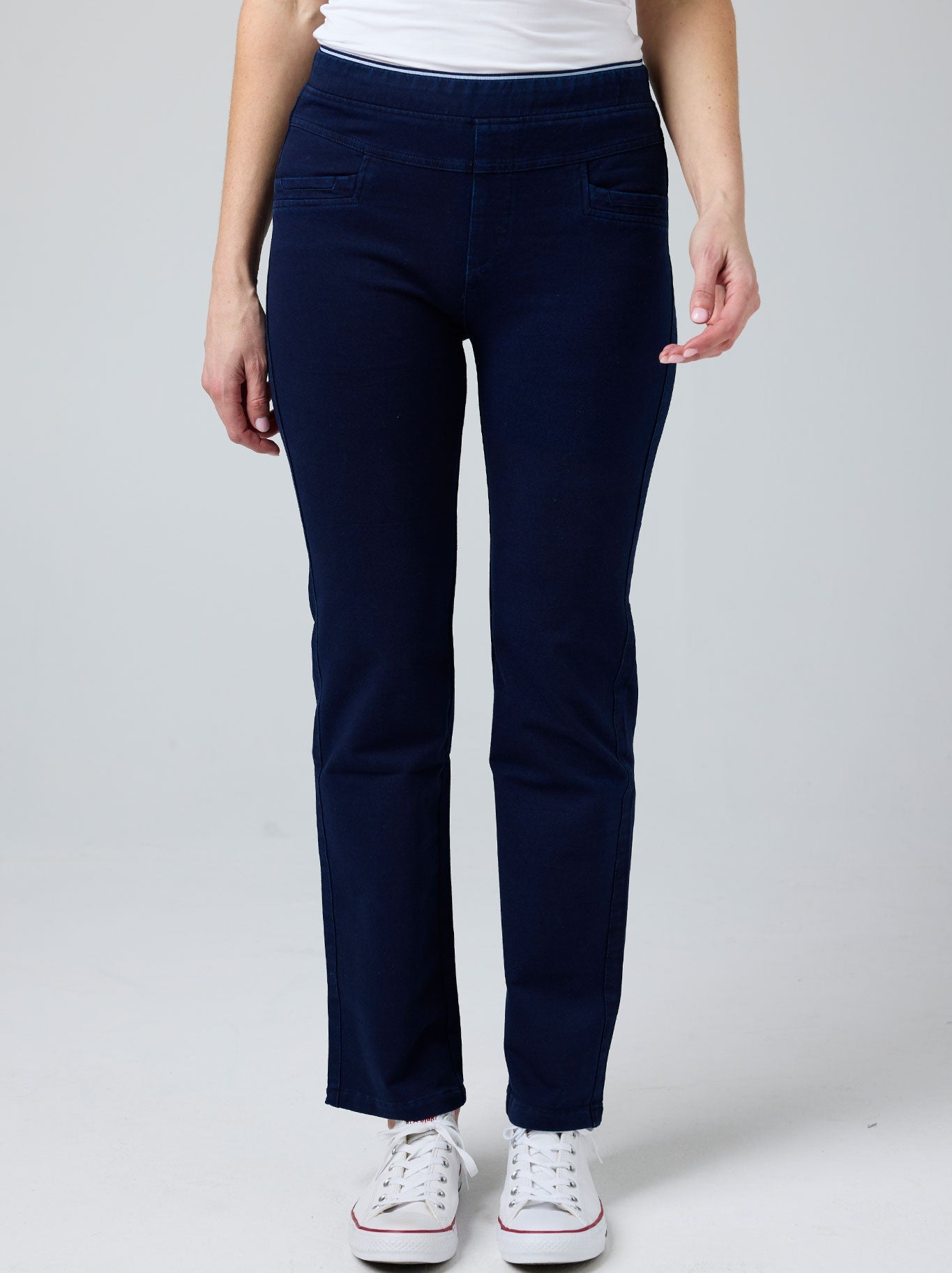 GABRIELLA FRATTINI STRAIGHT LEG LUSTRE PANTS (Denim)