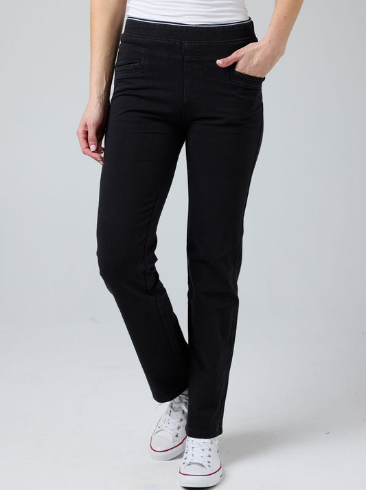 GABRIELLA FRATTINI STRAIGHT LEG LUSTRE PANTS (Denim)