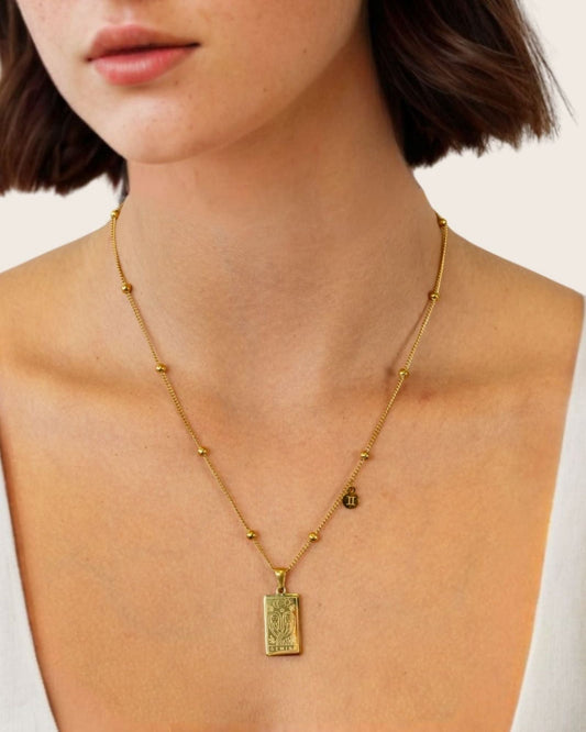 LAVANA Gemini Gold Zodiac Tag Necklace